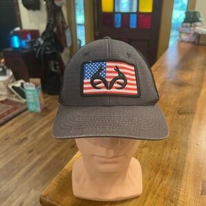 Unk Dark Gray Hat with American Flag Patch